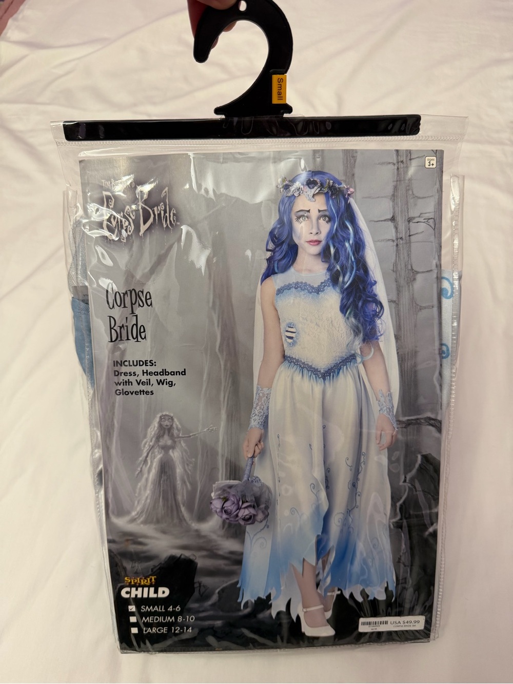 Emily Corpse Bride - Spirit Halloween - Kids Size SML 4-6 dress & veil only Used